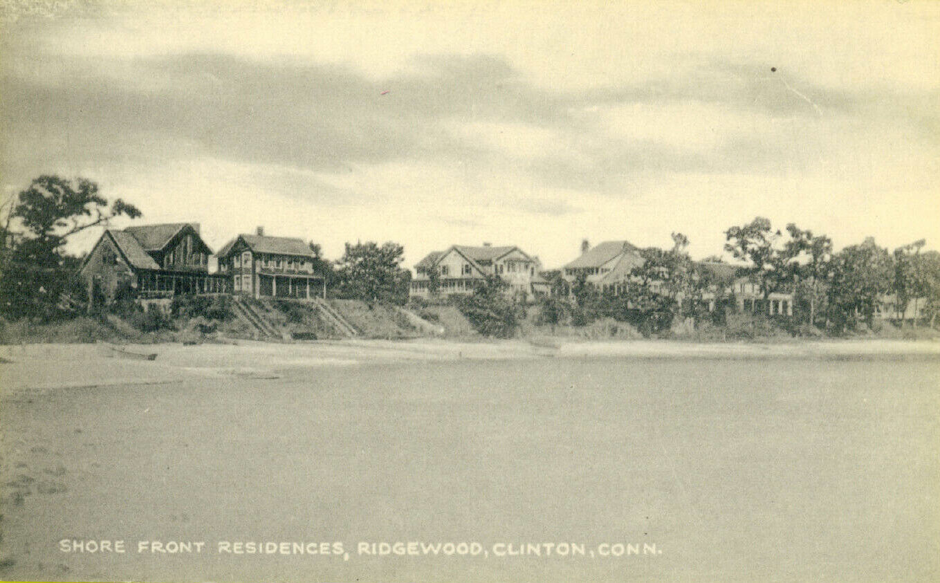 CT Clinton 1908-29 antique postcard HOMES AT RIDGEWOOD OVERLOOKING OCEAN CONN