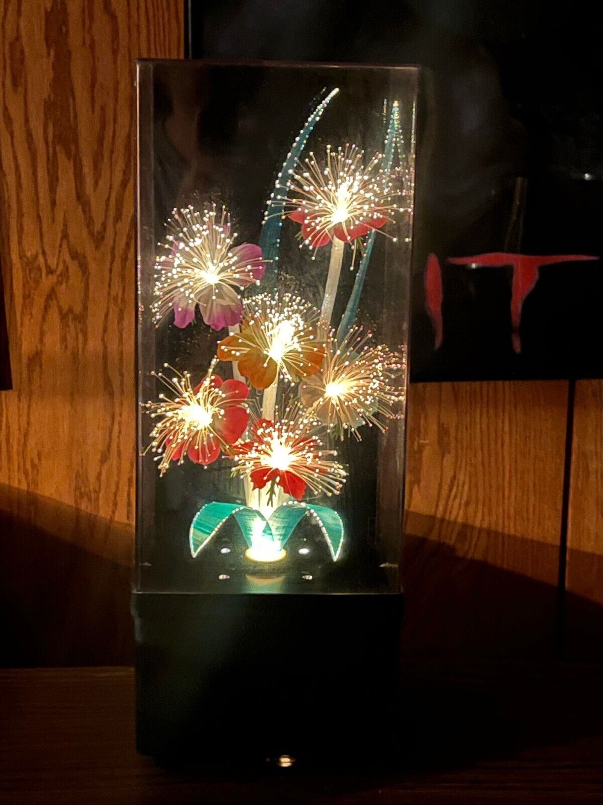 Vintage Vibrant Fiber Optic Color Changing Flowers Light / music box - Fireworks