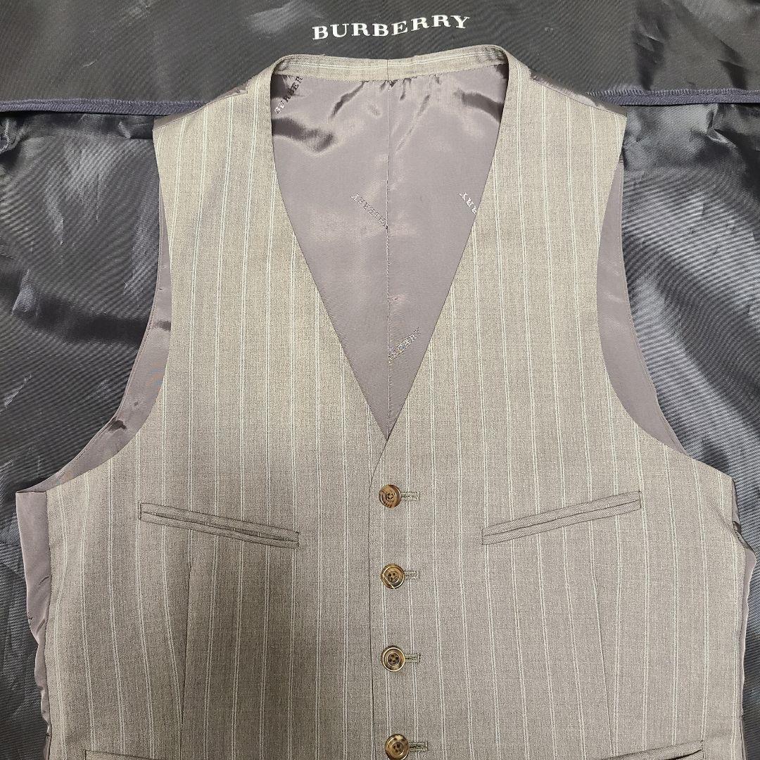 BURBERRY Silk-blend Gilet Gray Stripe with Garment Size S