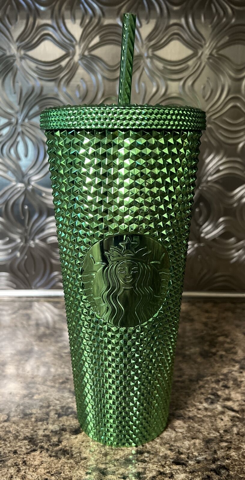 Starbucks Cold Drink Cup Diamond Studded Tumbler 24oz - Green