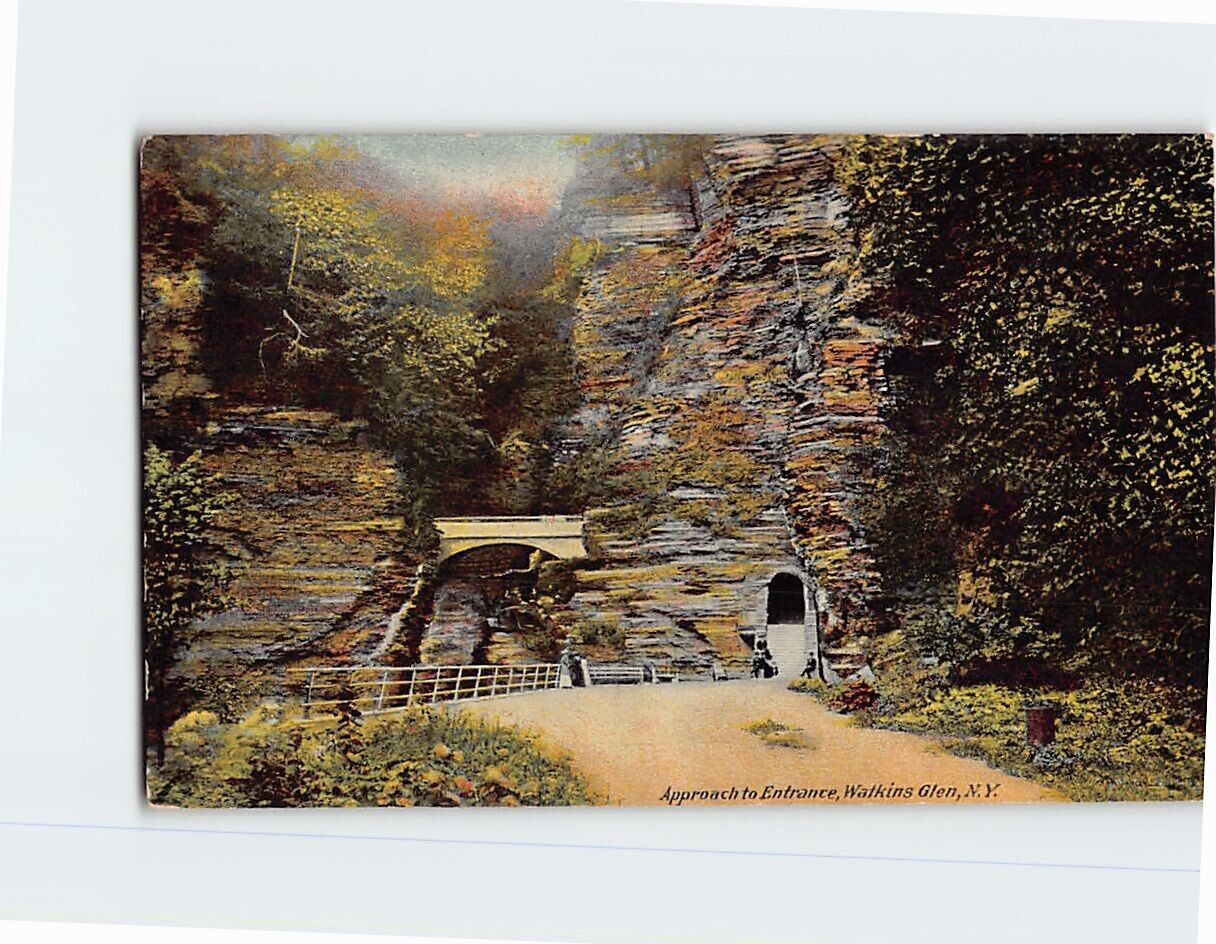 Postcard Approach to Entrance Watkins Glen New York USA