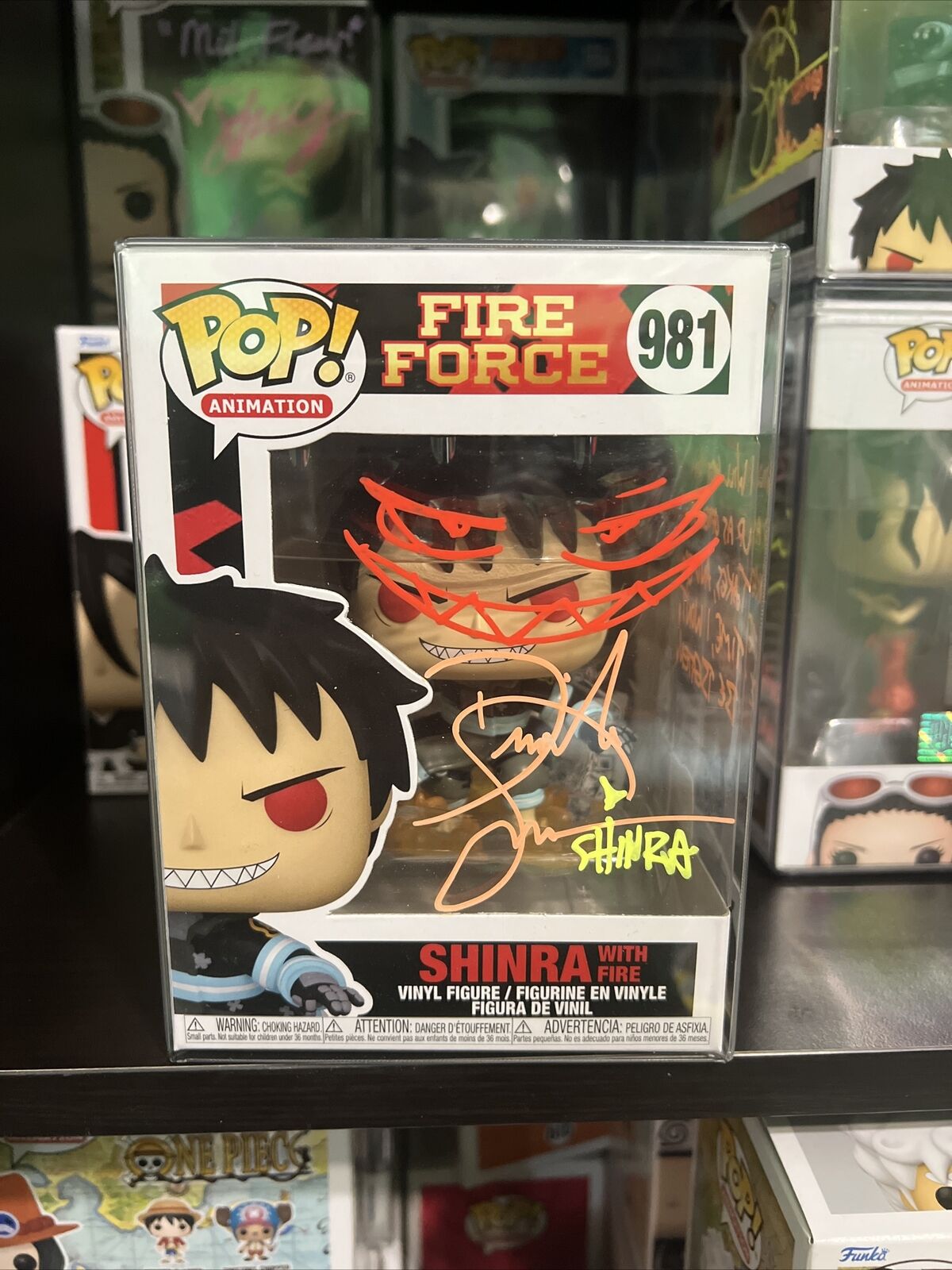 Derick Snow Signed Funko Pop Fire Force Shinra w/Fire #981 RARE Prime Witnessed
