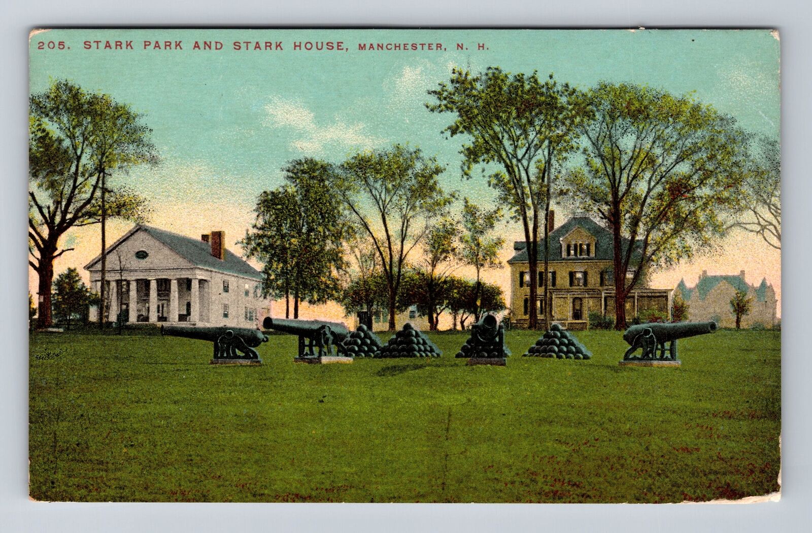 Manchester NH-New Hampshire, Stark Park and Stark House, Vintage Postcard