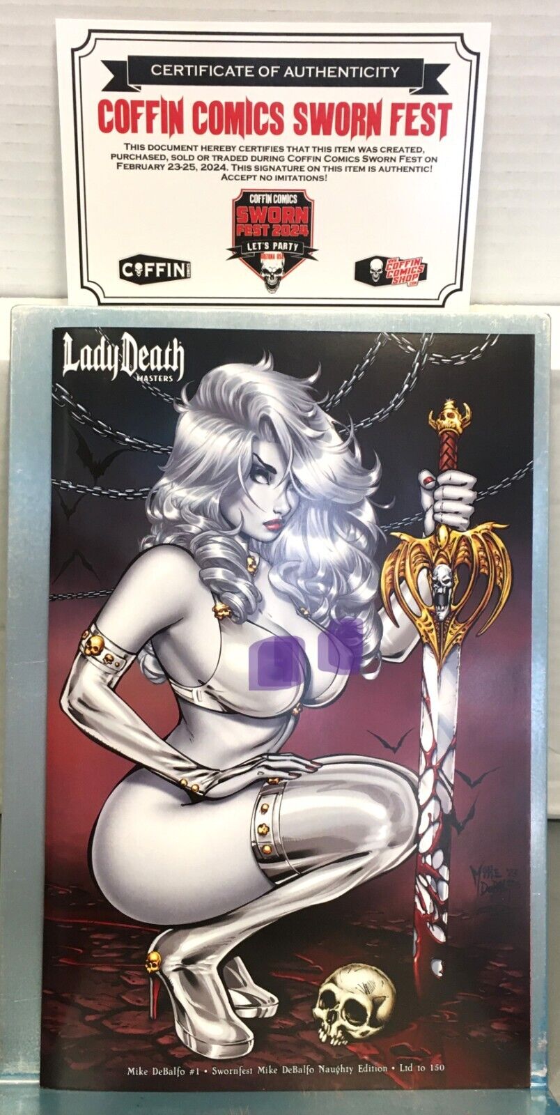 LADY DEATH: MASTERS #1 - SWORNFEST Mike DeBalfo NAUGHTY EDITION - LTD to 150  wh