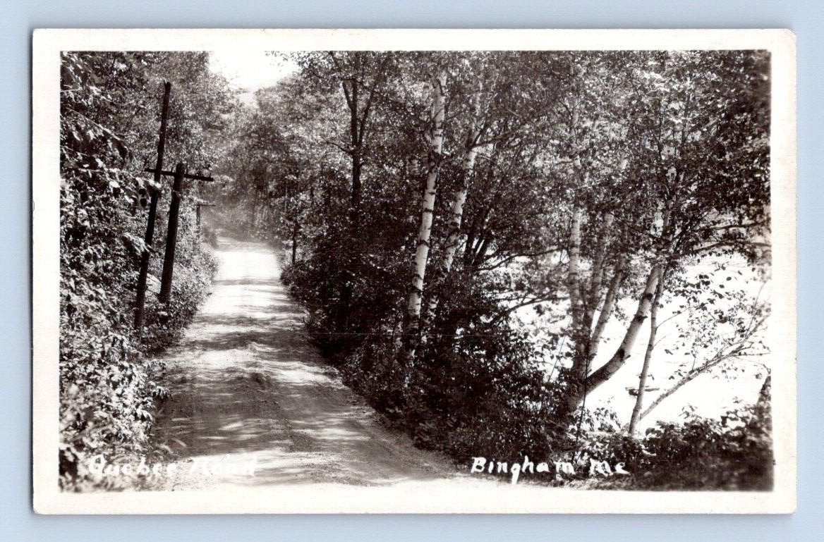 RPPC 1920'S. DIRT ROAD, BINGHAM, MAINE. POSTCARD L29