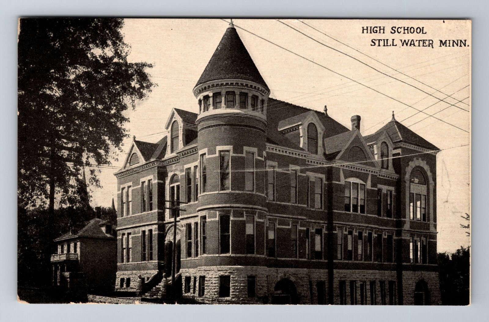 Stillwater MN-Minnesota, High School, Antique, Vintage Postcard