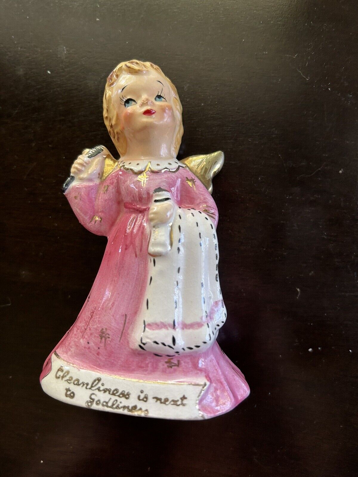 Vintage Yona Shafford Angel Figure Figurine  - Cleanliness Is Next To Godliness-