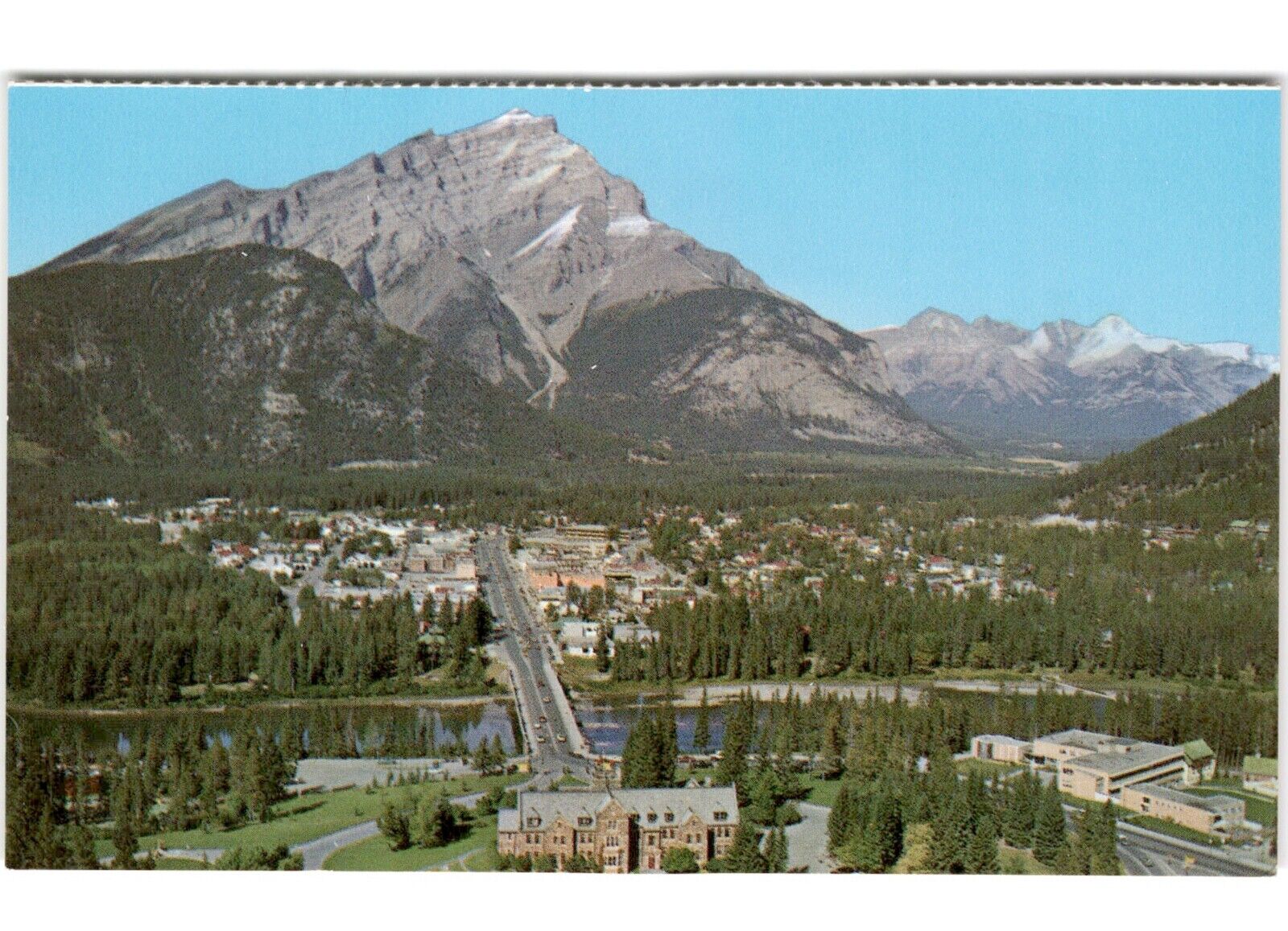 CANADIAN ROCKIES BANFF WITH CASCADE MOUNTAINS Vintage Location Based Chrome