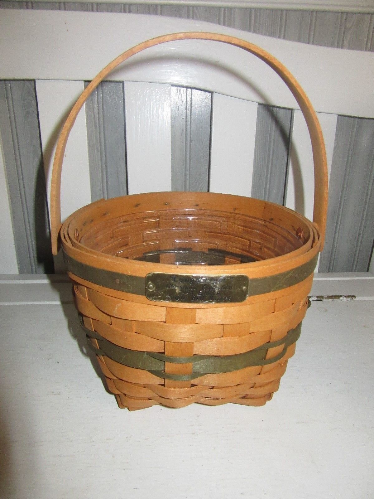 Longaberger Christmas Collection Jingle Bell Basket with Protector Green