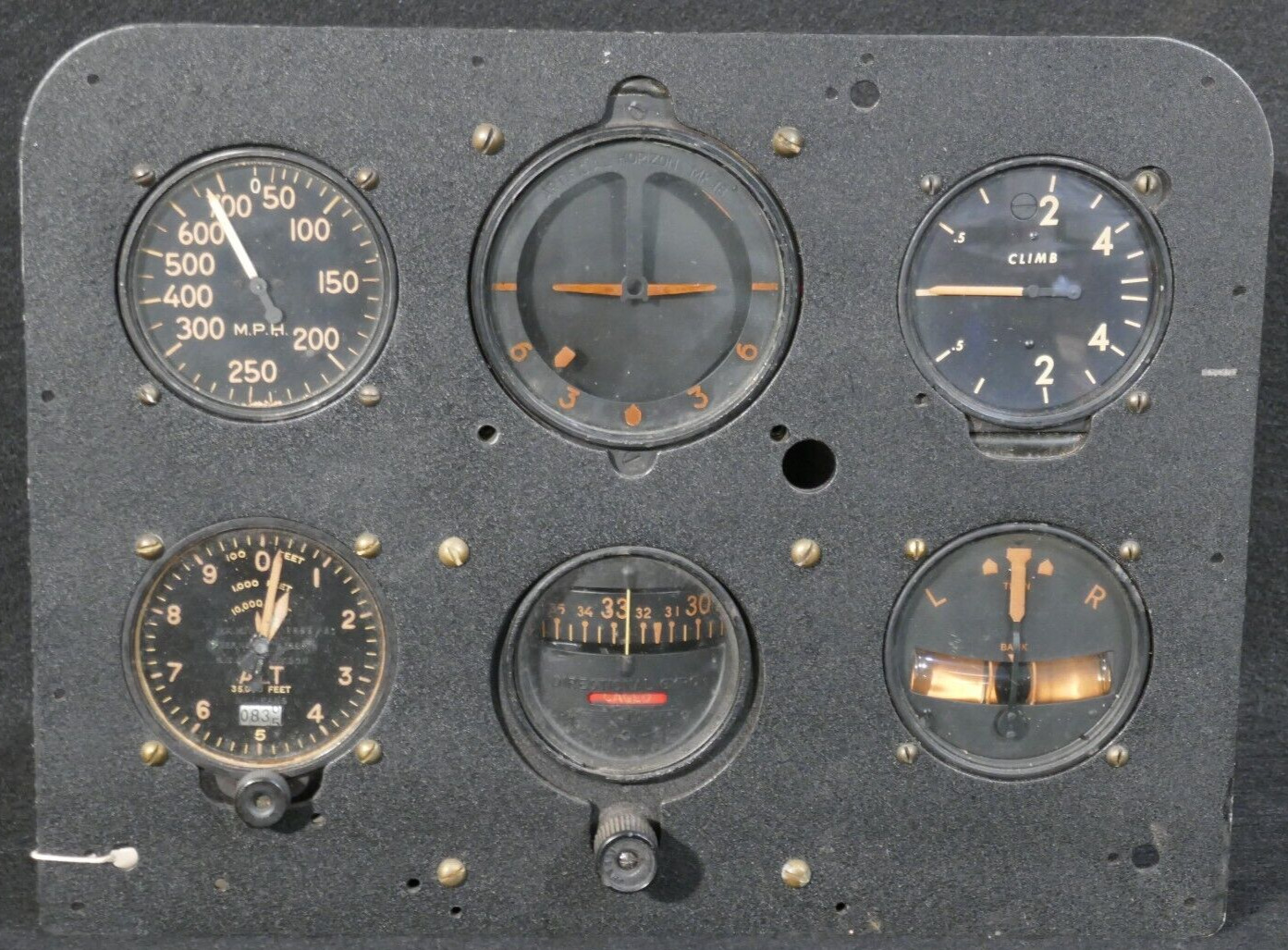 WW2 RCAF Royal Canadian Air Force Hawker Hurricane Flying Blind Instrument Panel