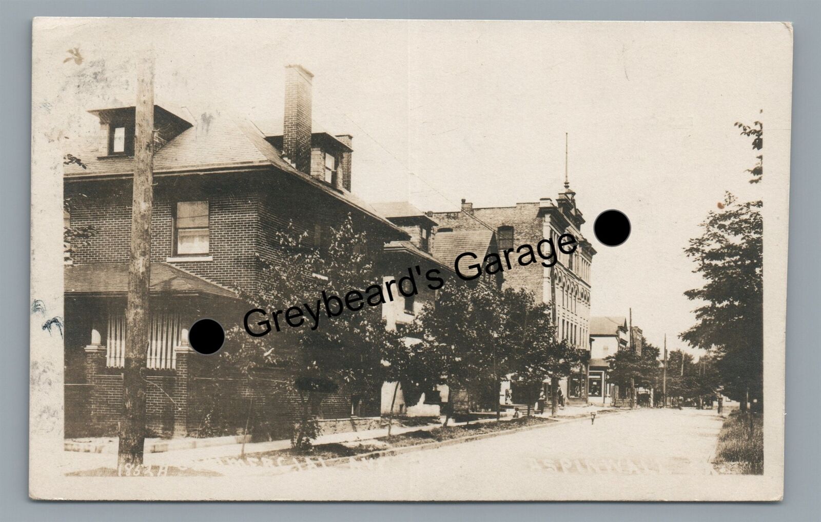 RPPC Commercial Ave View ASPINWALL PA Allegheny County Real Photo Postcard