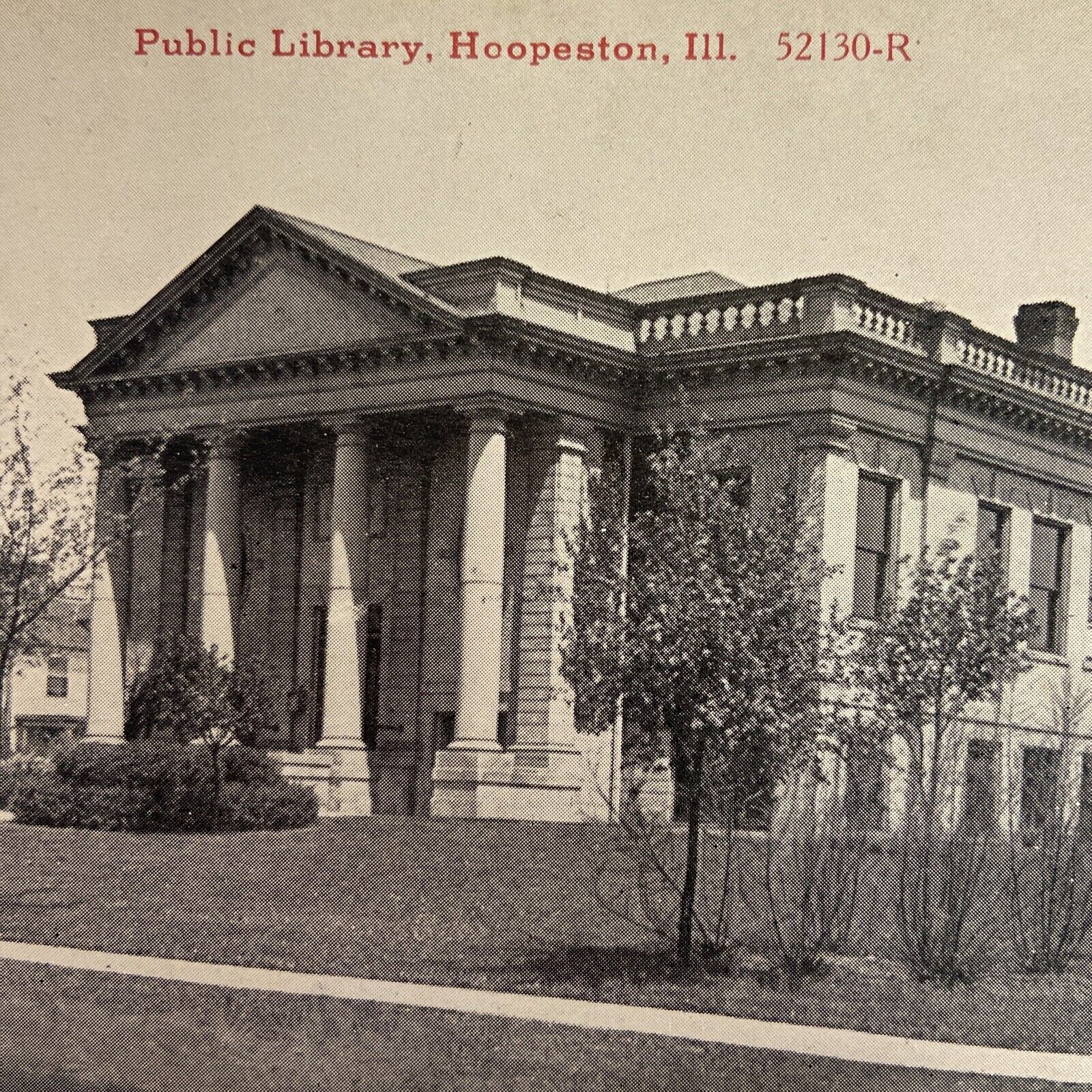 Postcard IL Hoopeston Public Library C.R. Childs RPPC-R 1906-1950s