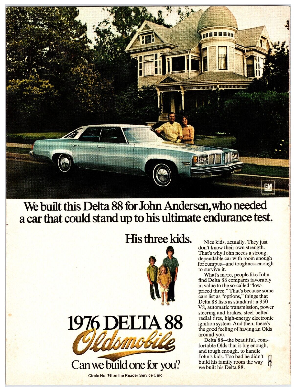 1976 Oldsmobile Delta 88 Car - Original Print Ad (8x11) Advertisement