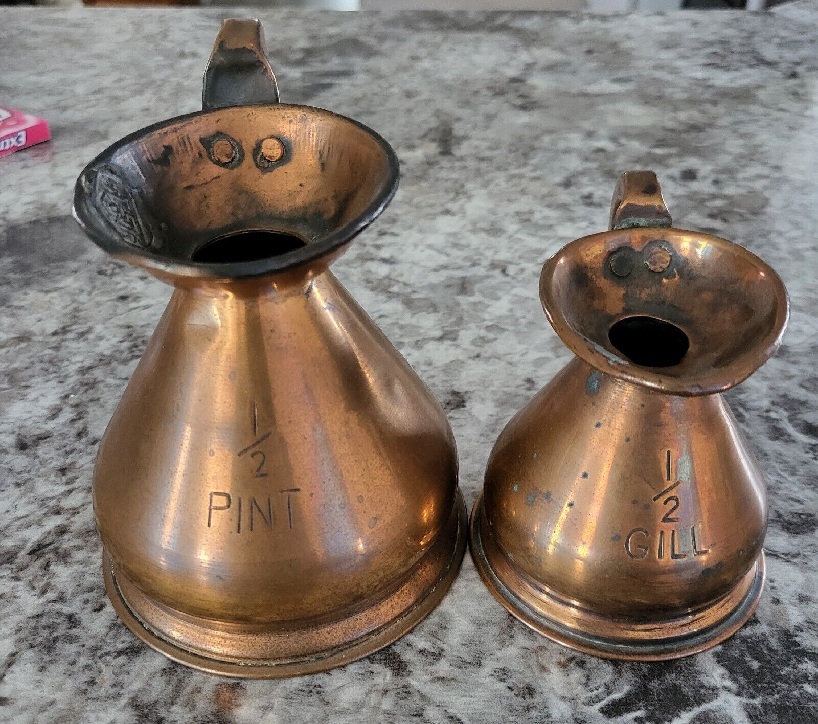 19th Century COPPER HAYSTACK ALE PITCHERS 1\2 Pint and 1\2 Gill
