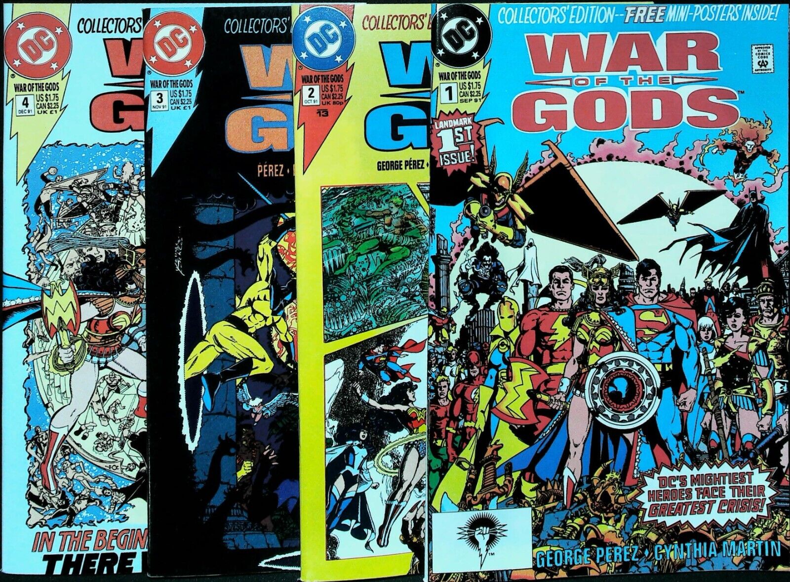 War Of The Gods Mini Series - Deluxe Edition Variants - Posters Inc-High Grade