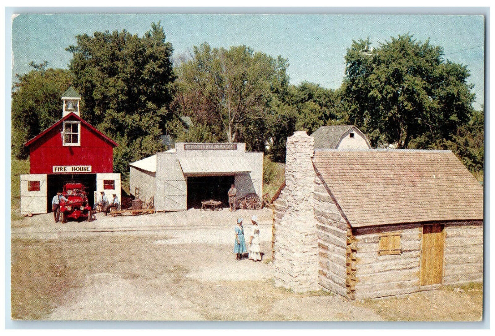 c1960\'s Fire House Midwest Old Settlers & Threshers Mt. Pleasant IA Postcard