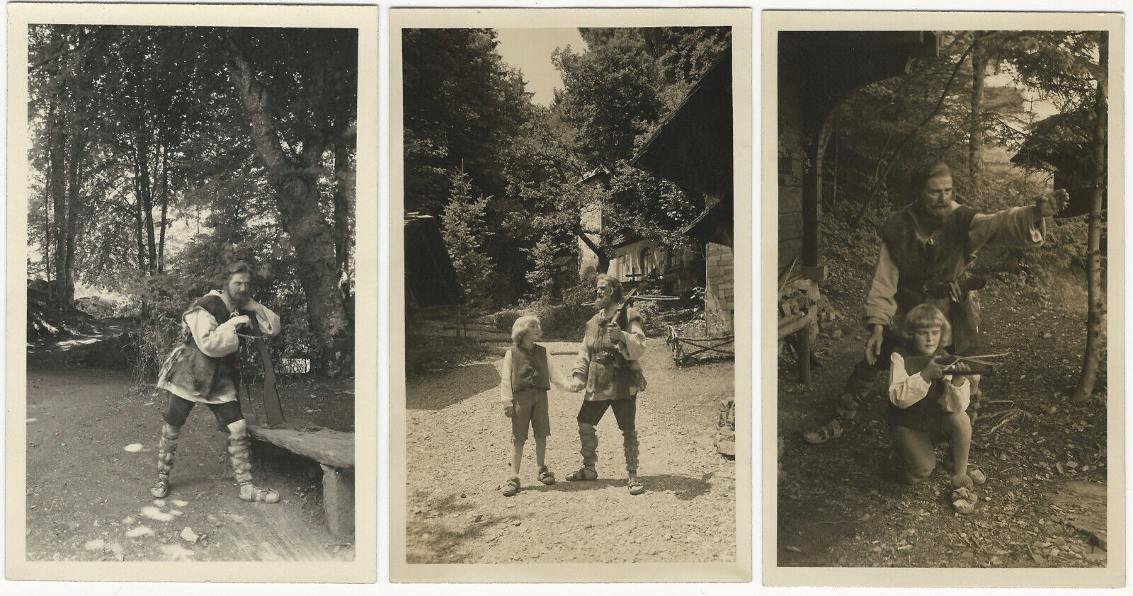 Three 1930s WILLIAM TELL Freilichtspiele THEATER Interlaken Switzerland Postcard