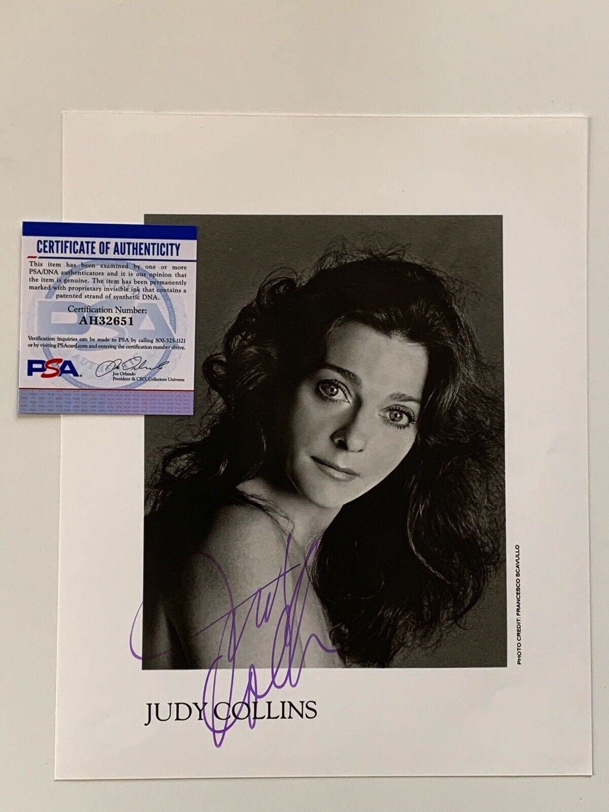 Judy Collins Singer Signed Autograph 8 x 10 Photo PSA DNA *81 j2f1c