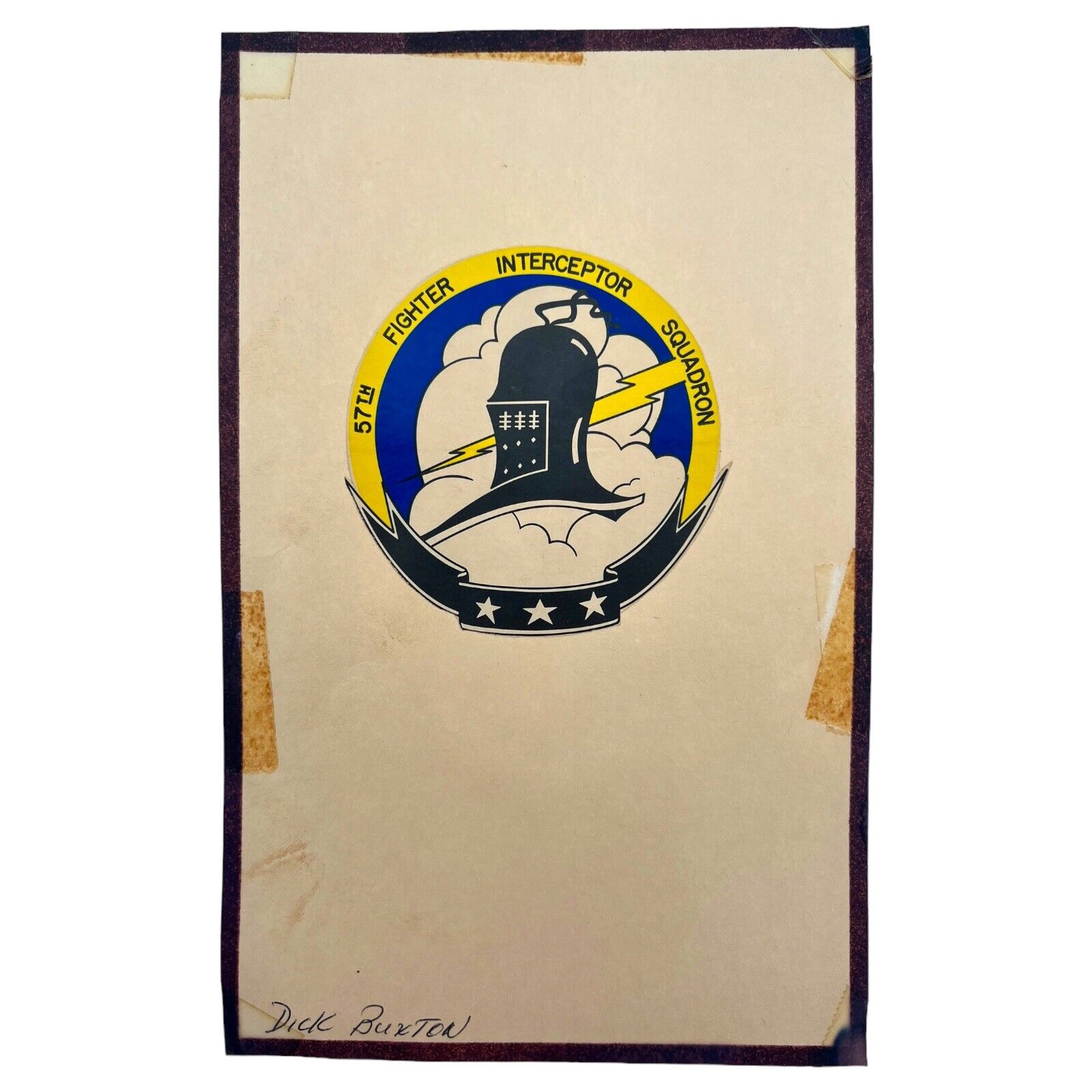 VTG 1970s USN 57th Fighter Interceptor Squadron Emblem Sticker \