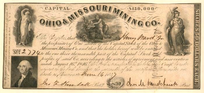 Ohio and Missouri Mining Co. - Stock Certificate - Mining Stocks