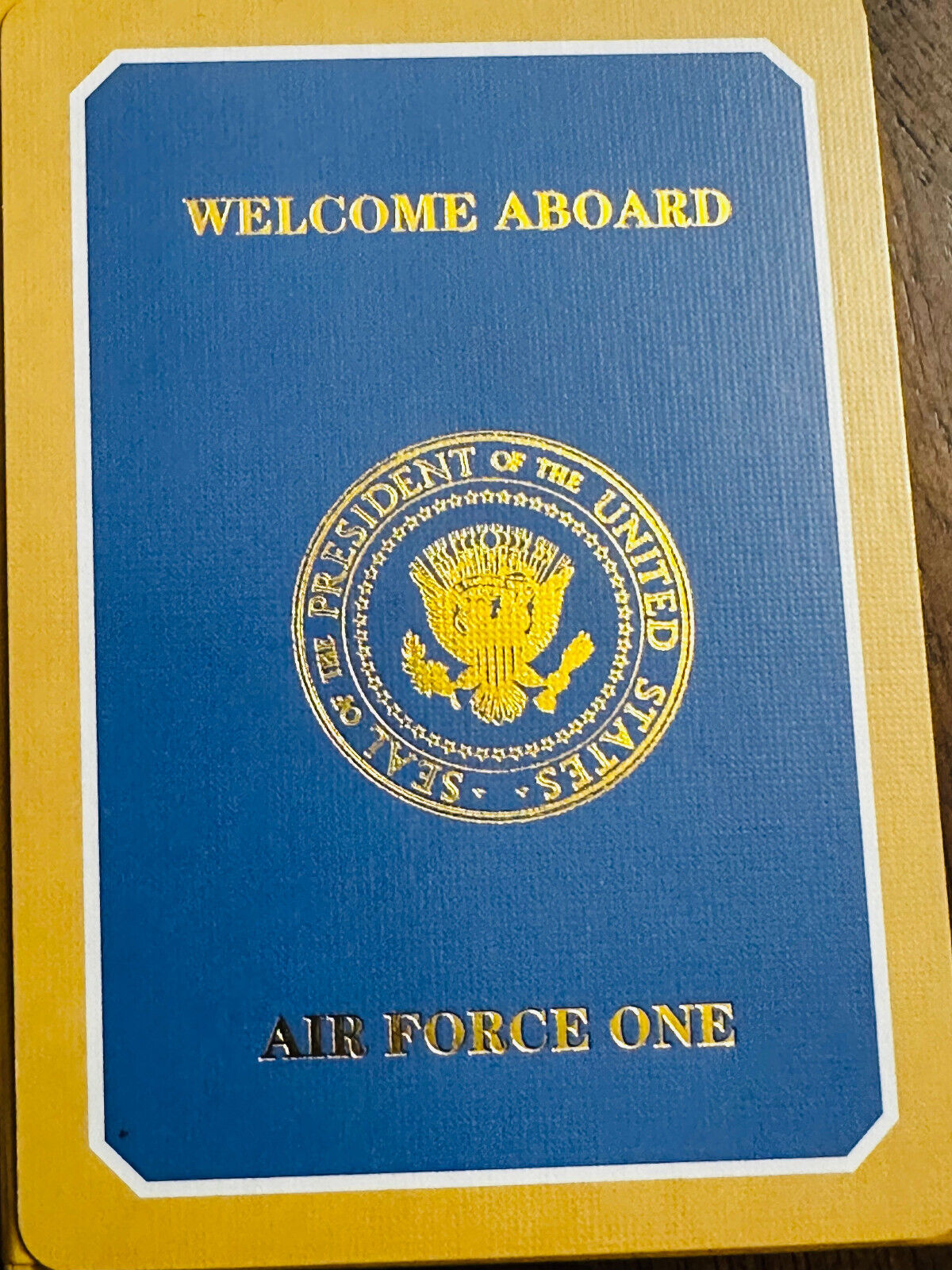 President of the United States Air Force One Welcome Aboard VVIP Playing Cards