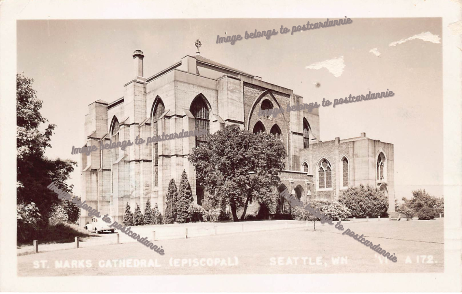 RPPC Seattle WA Saint Mark's Cathedral Episcopal Church Photo Vtg Postcard C15