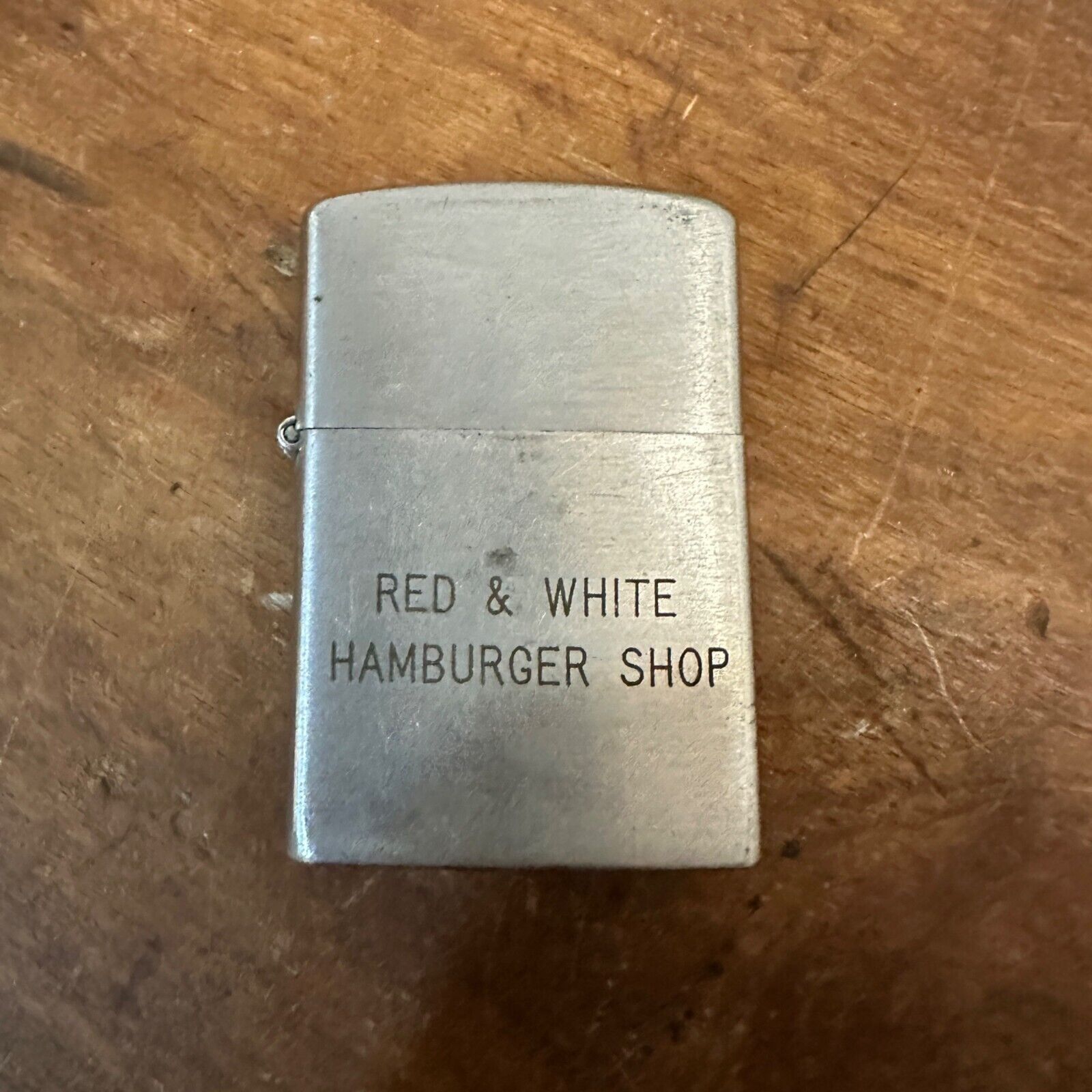 Vintage 1950s Red & White Hamburger Shop Madison Wis Advertising Lighter Realite