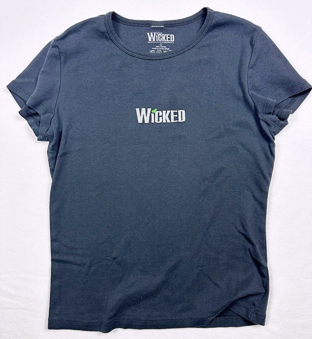 Wicked The Musical Embroidered Tshirt Black Womens Size Large