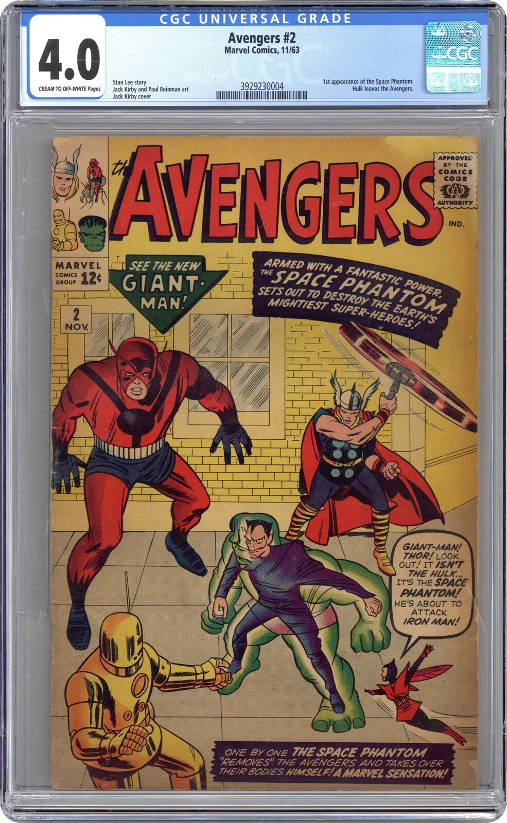 Avengers #2 CGC 4.0 1963 3929230004