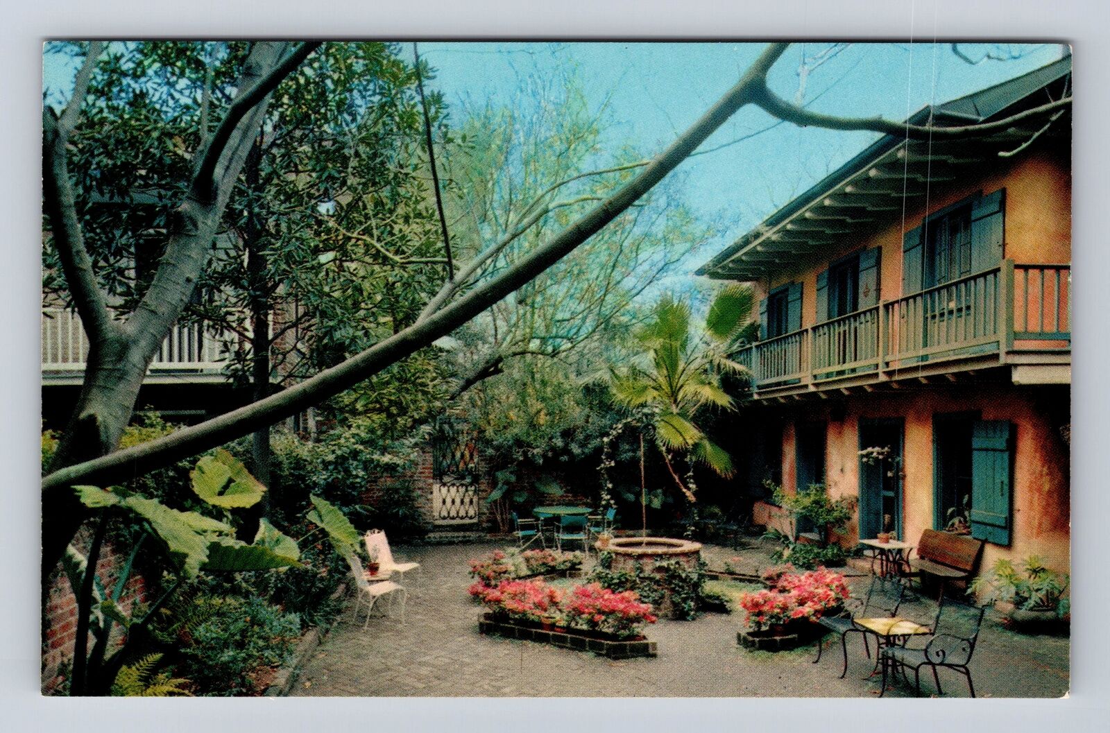 New Orleans LA-Louisiana, Patio Of Maison De Ville Hotel, Vintage Postcard