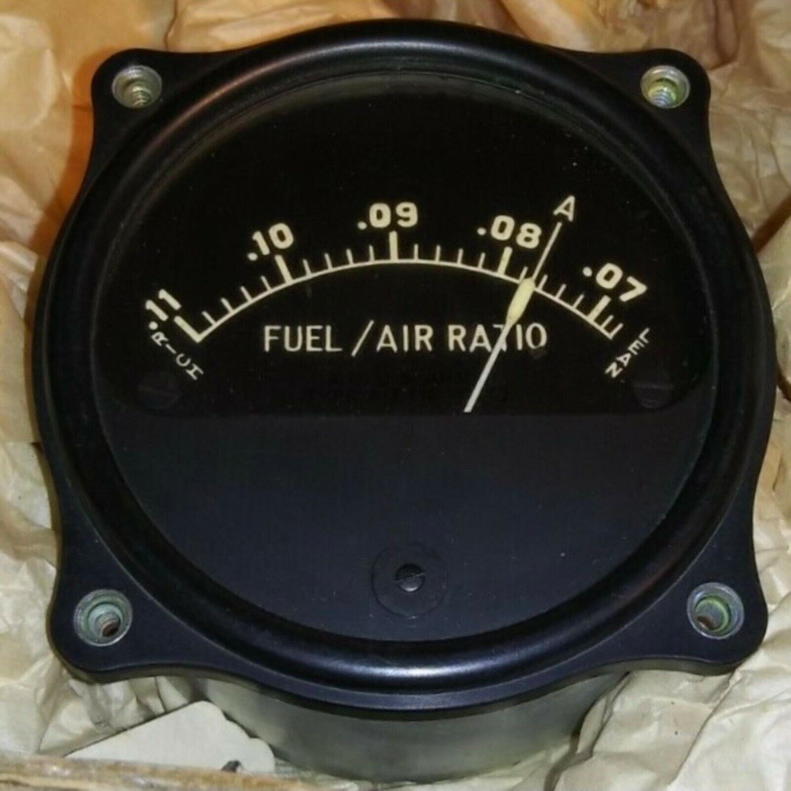WWII Aviation Single Engine Fuel/Air Ratio Gauge, New Old, Stock  INS-0119