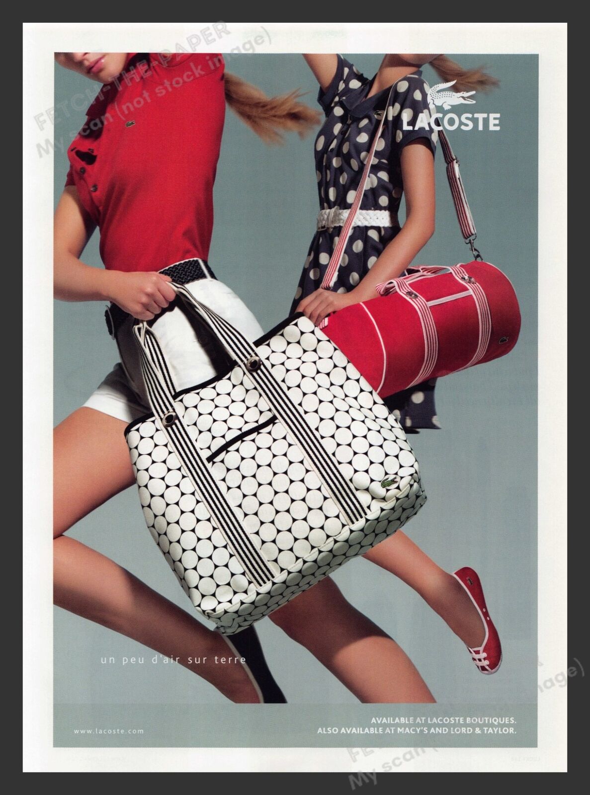 Lacoste Bags Jumping Models 2000s Print Advertisement Ad 2008