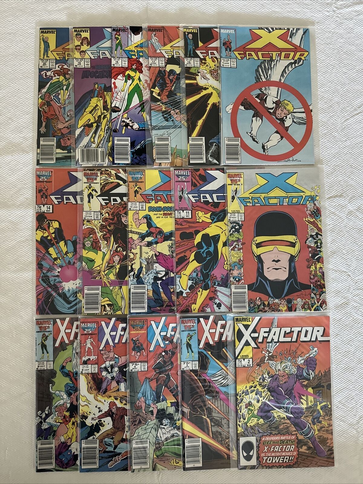 Lot of 16 X-Factor Comics (between #2-20) ~ Vintage Marvel Comics 1985-87 ~ VF+