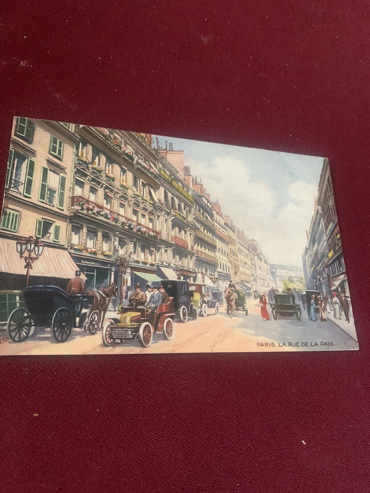 Paris La Rue De La Croix Tuck Postcard Wonderful Horse Driving And Modern Cars