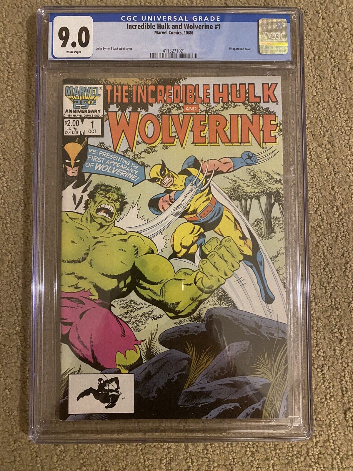 Incredible Hulk And Wolverine #1 Marvel CGC 9.0 (1986)