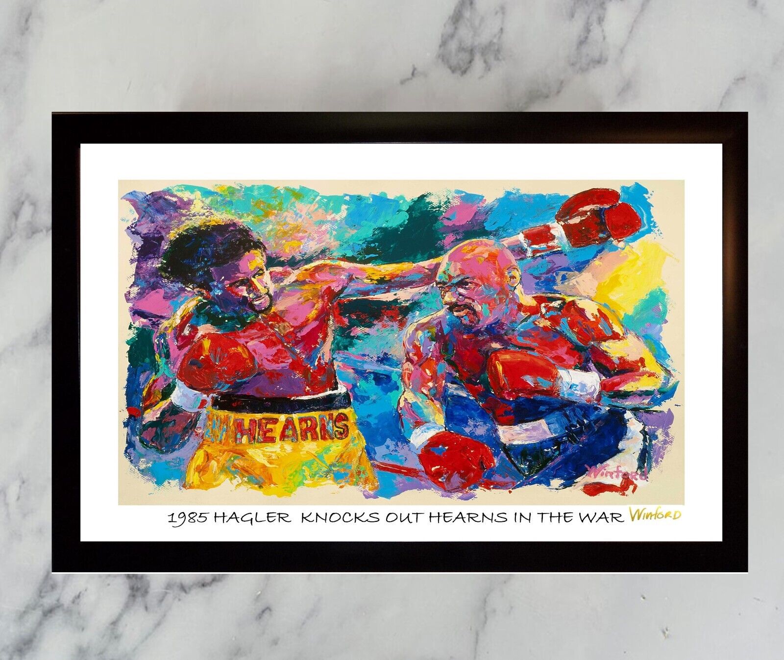 Sale MARVIN HAGLER TOMMY HEARNS Premium Art Print Winford Was 129.95 Now 89.95