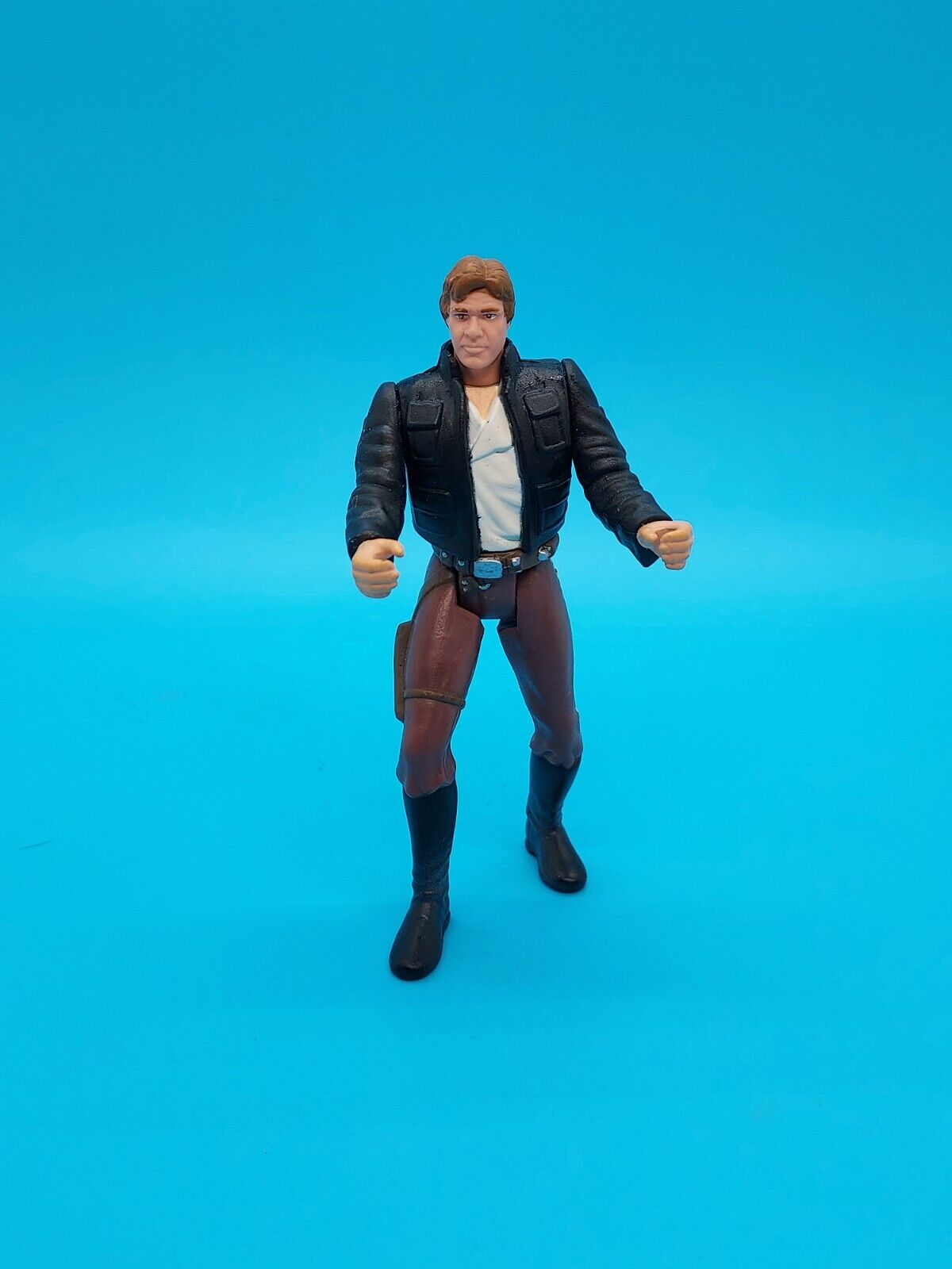 HAN SOLO • Vintage 1997 Star Wars Action Figure Power of the Force Brown 3¾ Inch