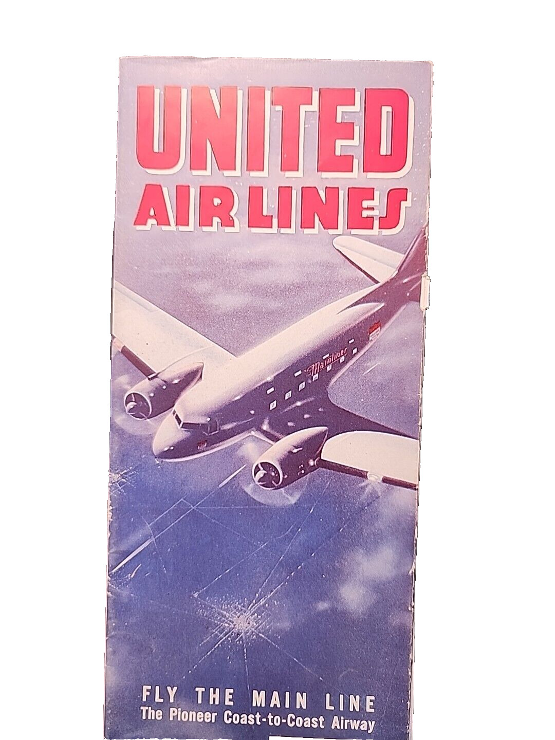 April 1938 United Airlines Timetable Fly the Mainline Pioneer Coast JJP70