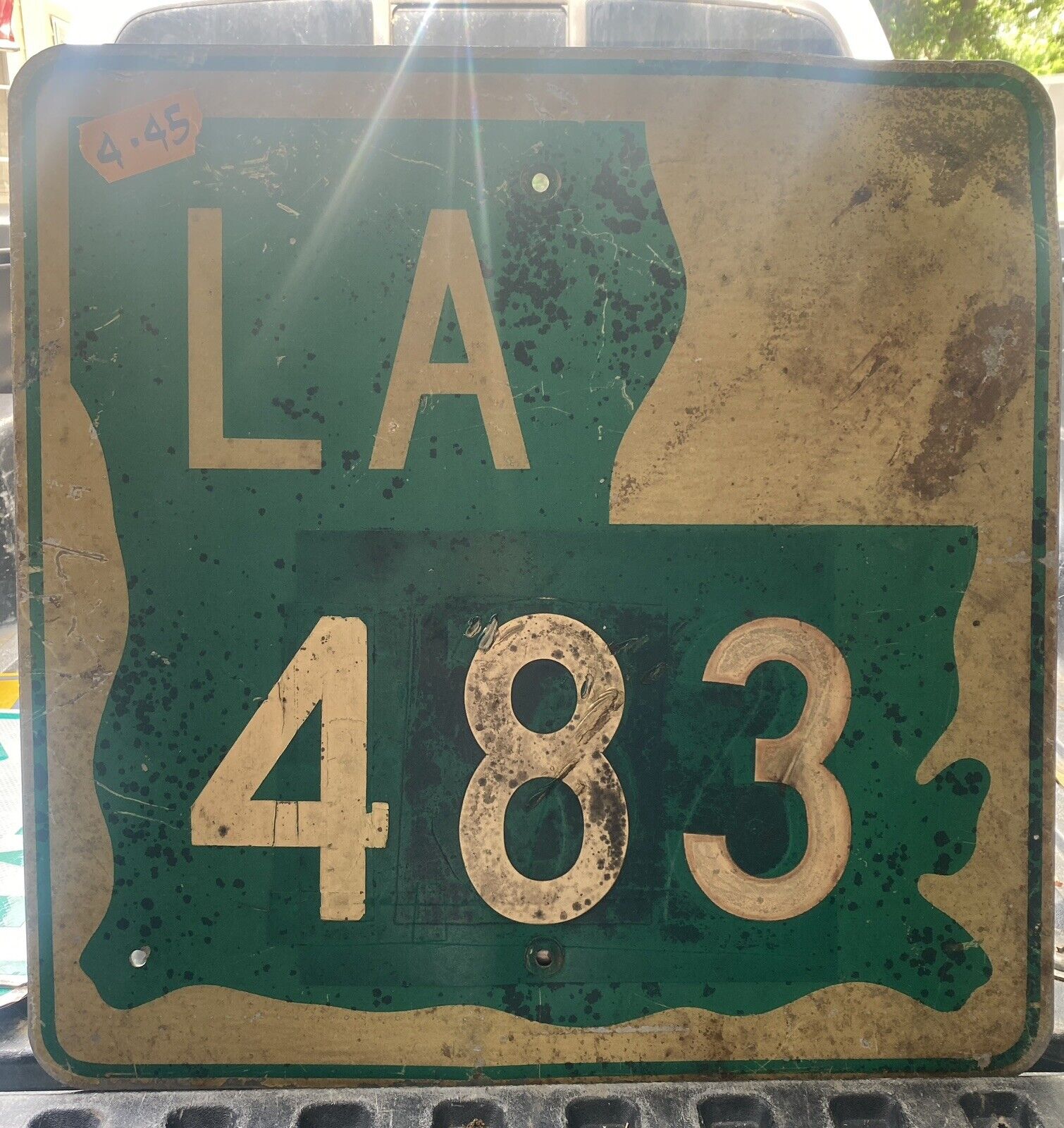 Authentic Retired Road Sign  Louisiana Route 483  Lower 48 Lot 4-45