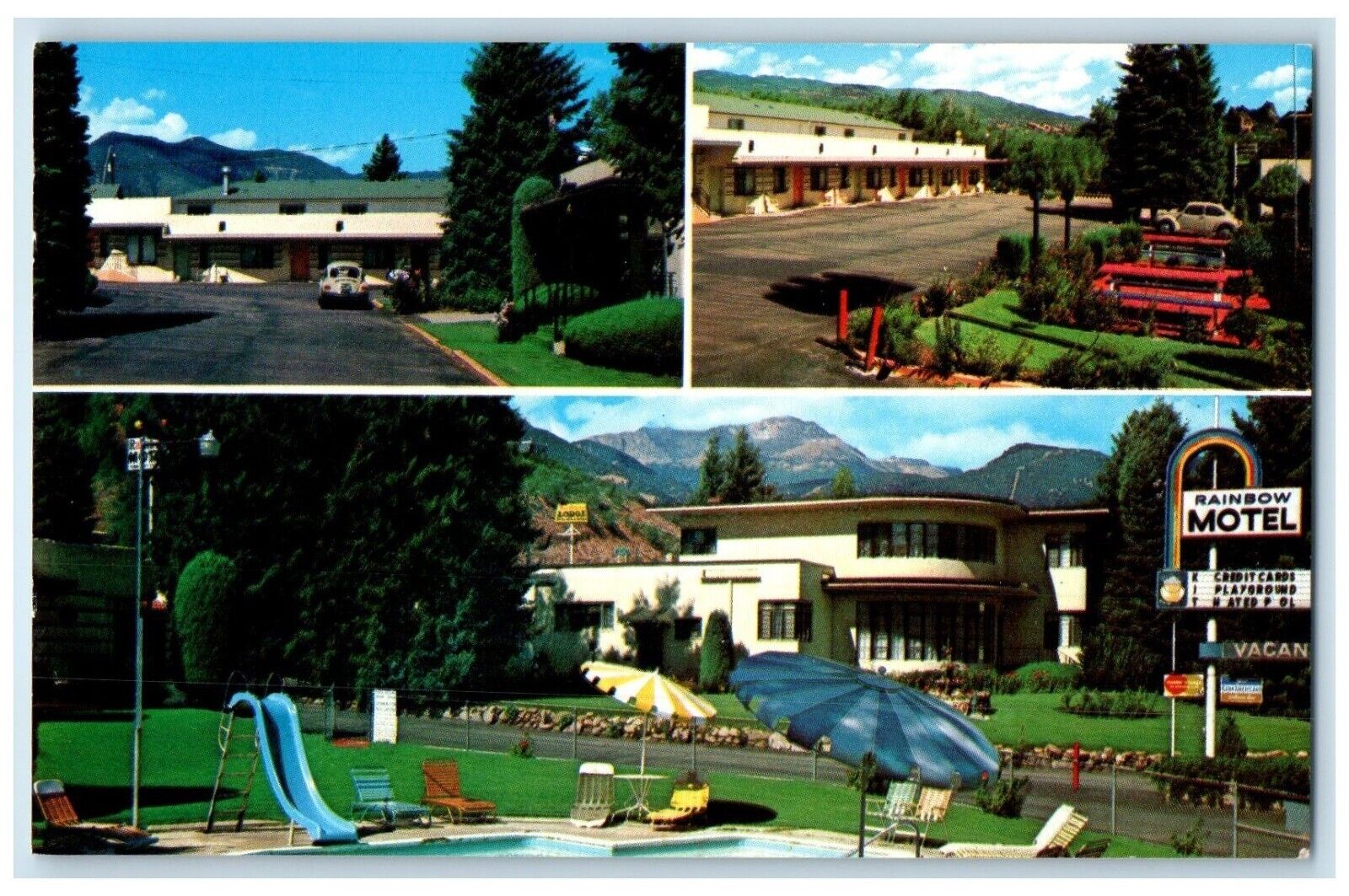 c1960 Rainbow Motel West Colorado Avenue Colorado Springs Colorado CO Postcard