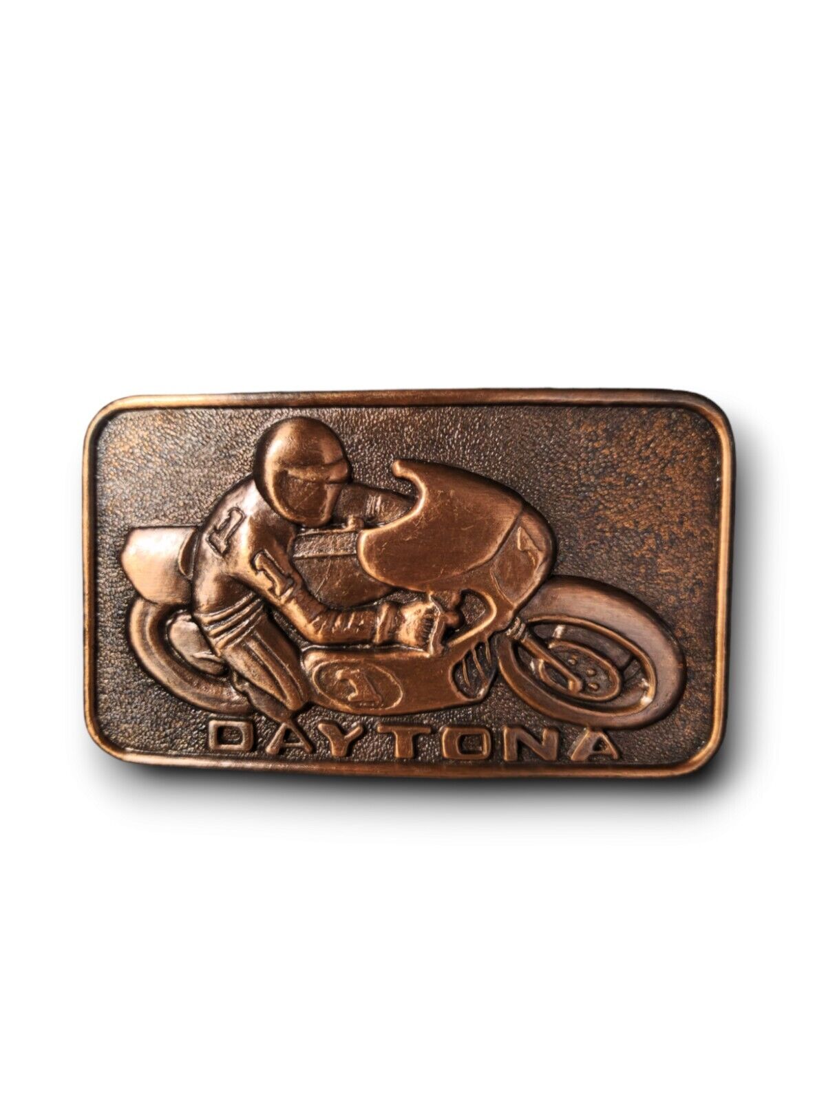 Vtg Daytona Motorcycle Racing Belt Buckle Florida Bike Week Speedway Biker 