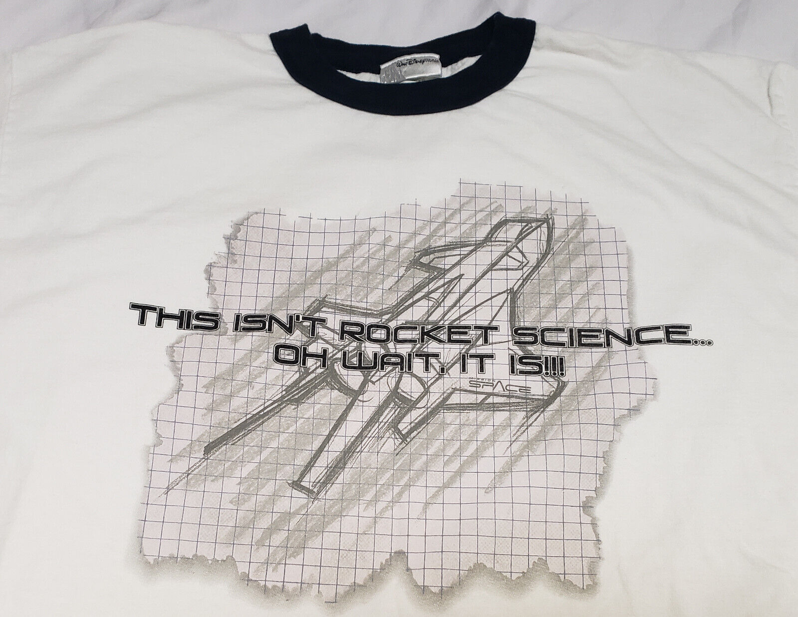 Rare Vintage Walt Disney World Rocket Science Mission Space Ringer T Shirt XL