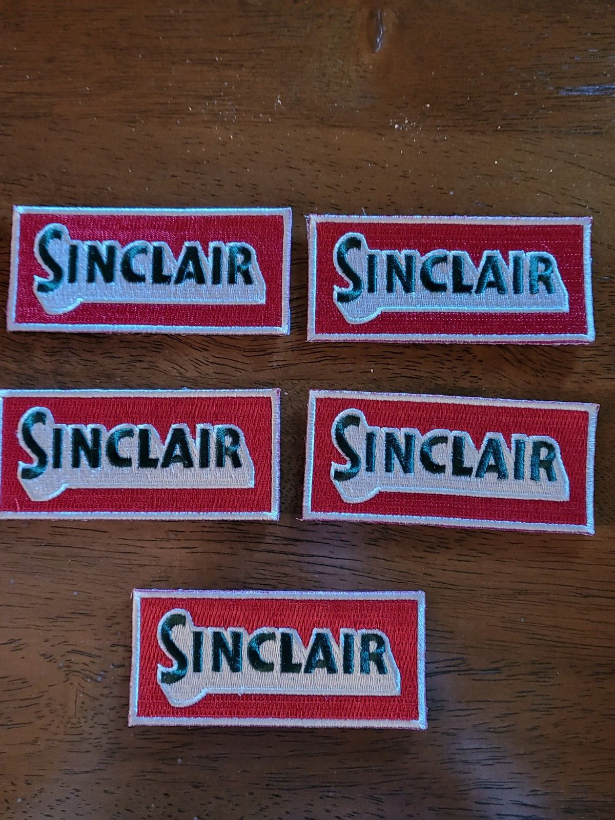 New- Sinclair Iron/Sew On Patches (Set of 5)
