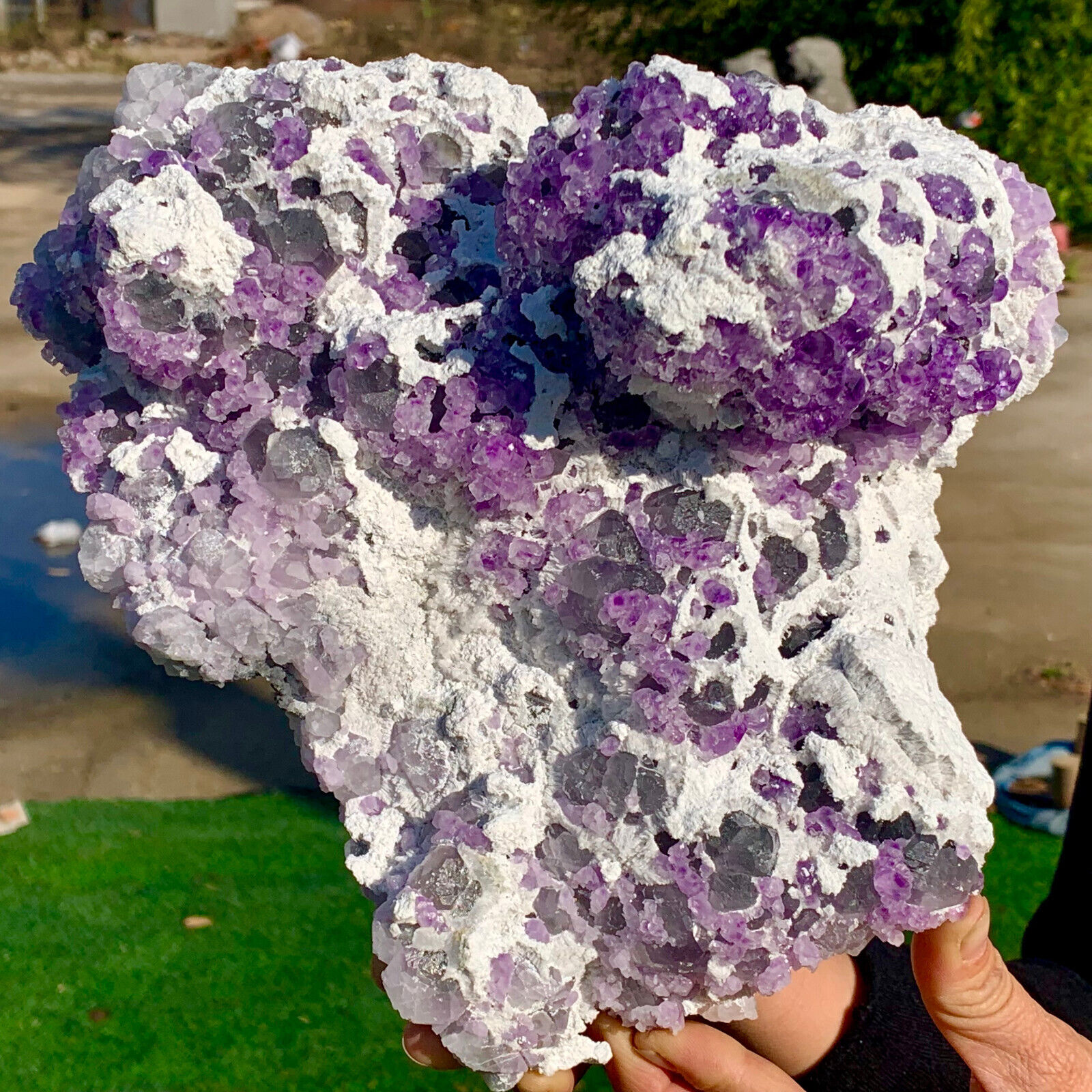 10.46LB Rare transparent purple cube fluorite mineral crystal sample/China