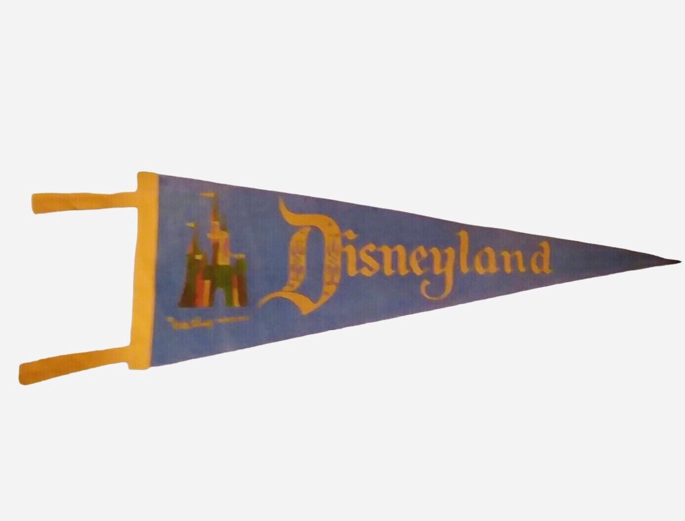 Vintage 1960s Disneyland Felt Pennant Cinderella’s ￼Castle 24” Blue Yellow
