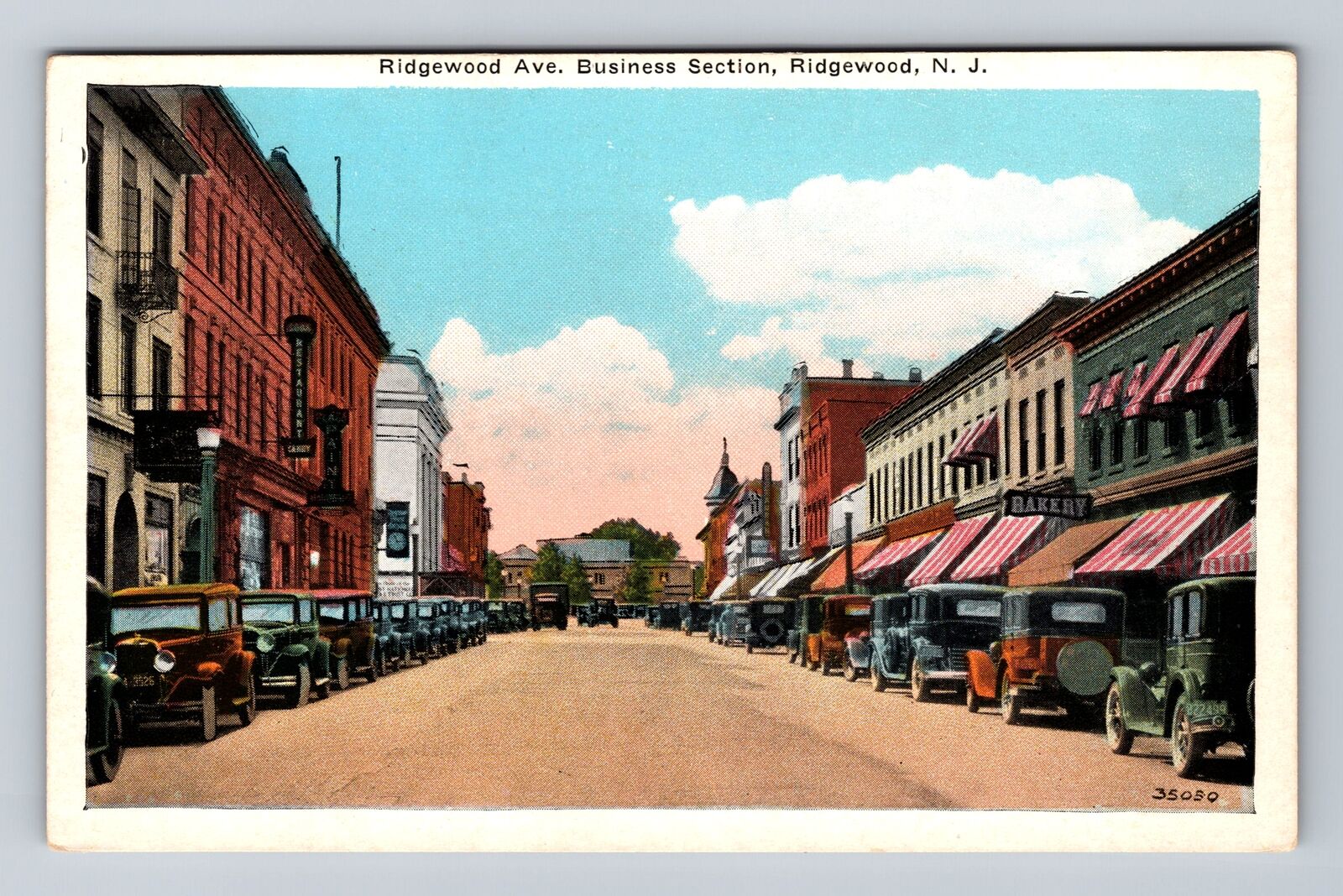 Ridgewood NJ-New Jersey, Ridgewood Ave Business Section, Vintage Postcard