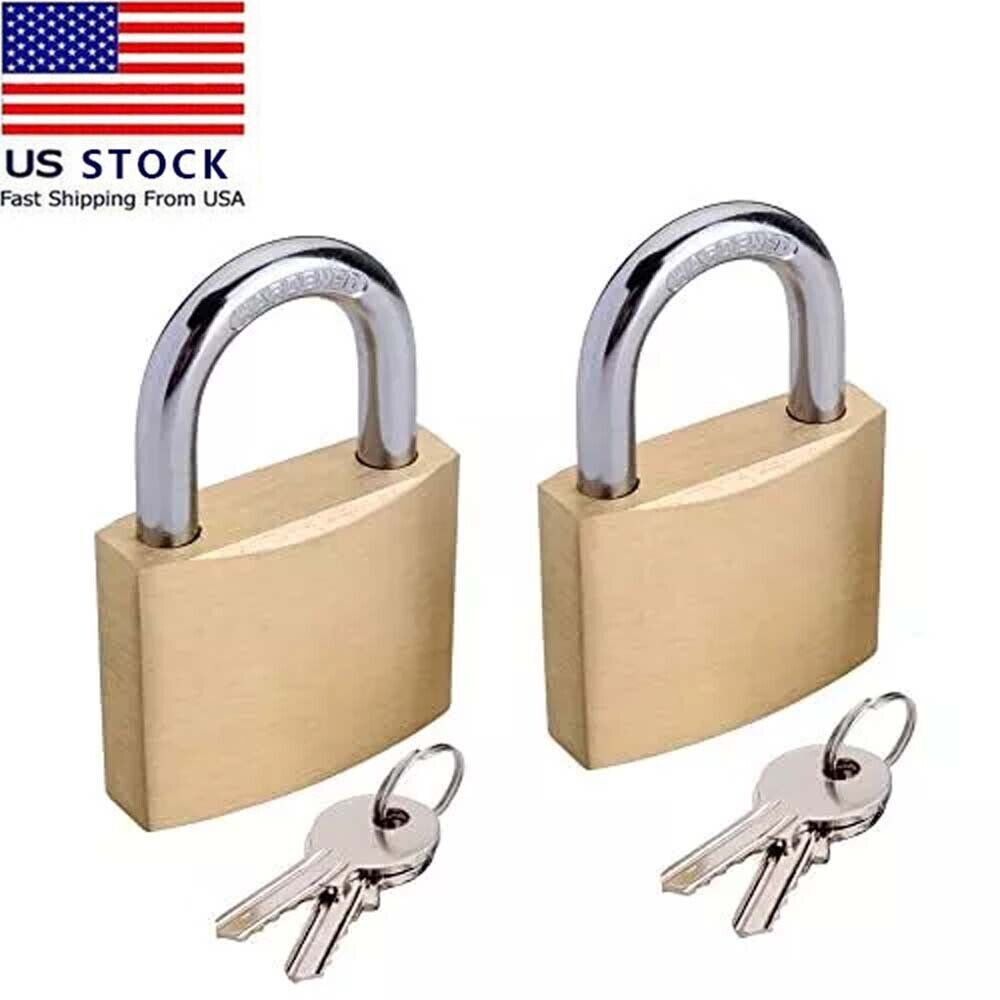2 Small Metal Padlocks Mini Brass Tiny Box Locks Keyed Luggage 4 Keys 20mm Safe