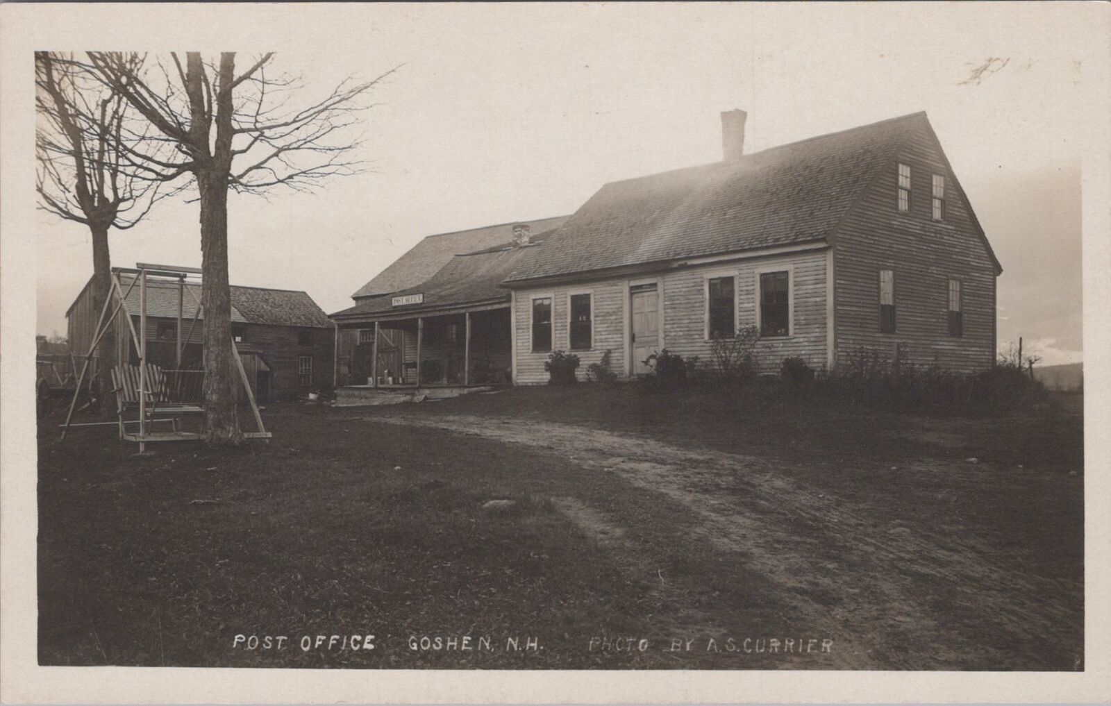 Post Office Goshen New Hampshire A.S.Currier c1910s RPPC Postcard