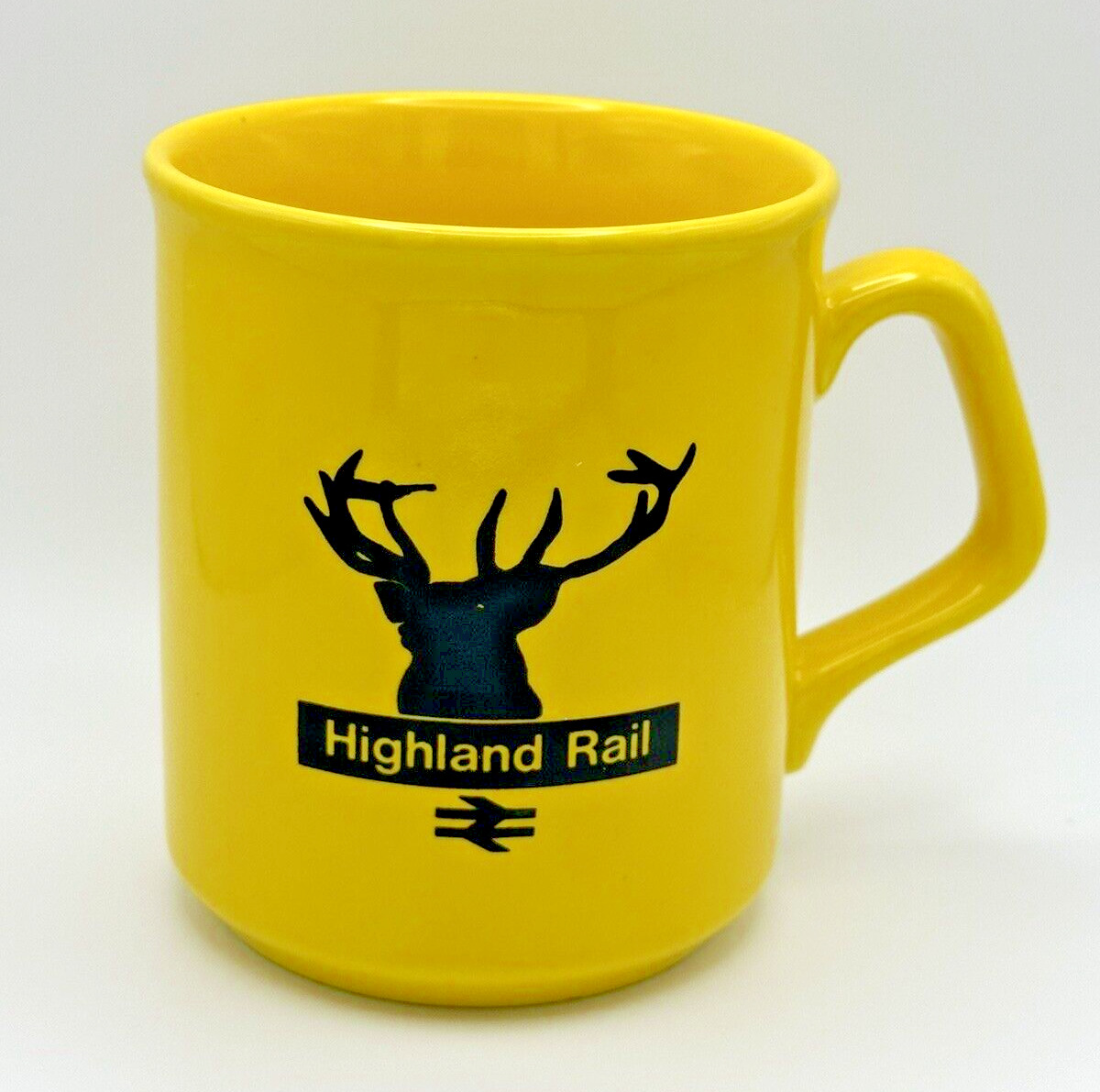 Highland Rail Stag Railway Yellow Mug British Train Collection England VERY RARE
