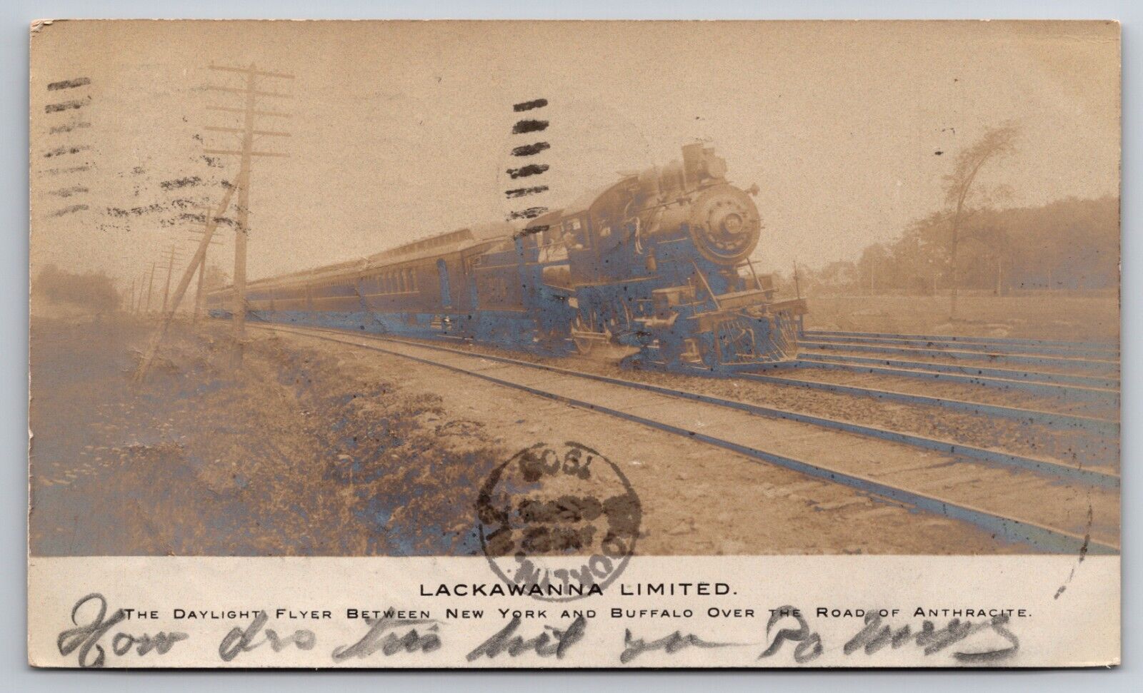 Lackawanna Limited Train New York City to Buffalo 1906 Real Photo RPPC